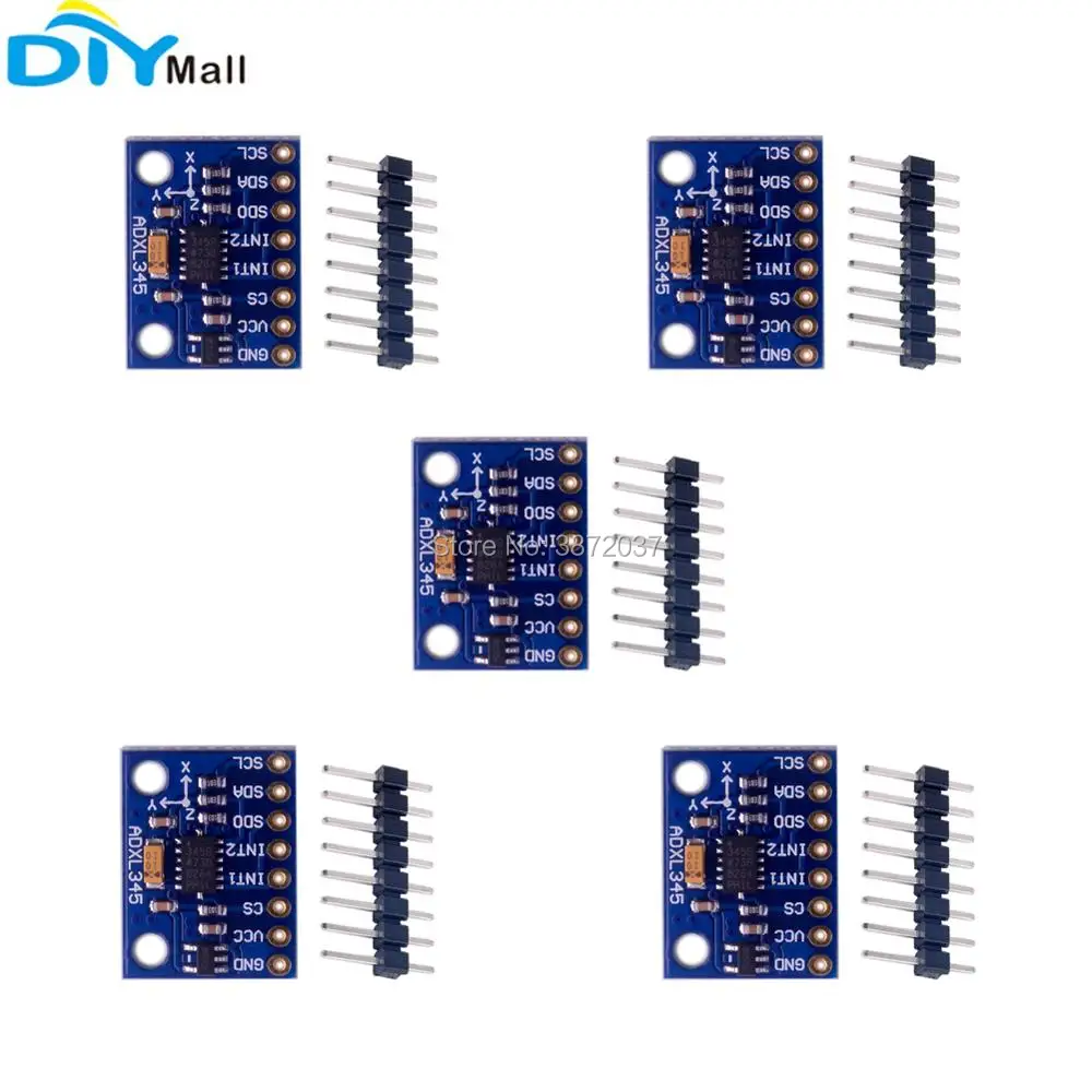 5pcs/lot GY-291 ADXL345 3-axis Accelerometer Sensor Acceleration Gravity Tilt Module IIC SPI Breakout Board for Arduino | Электроника
