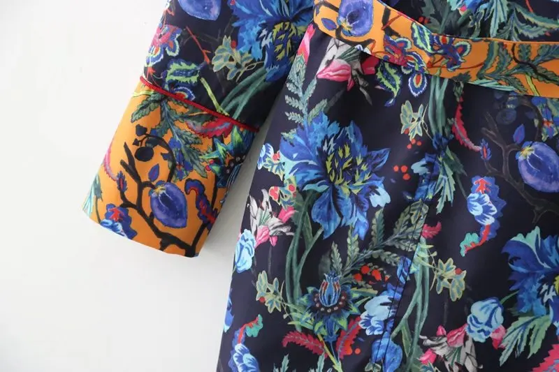 OMCHION Blusas Mujer 2018 весеннее кимоно с длинными рукавами и цветочным принтом в стиле