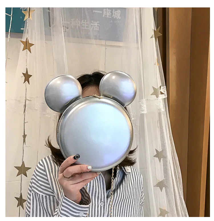 Disney Милая Дамская маленькая сумка женская новая маленькая круглая сумка с Микки Маусом индивидуальная дамская сумка через плечо клатч