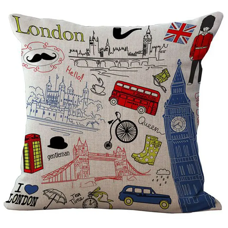 Высокое качество британский стиль домашний декор наволочка современный принт