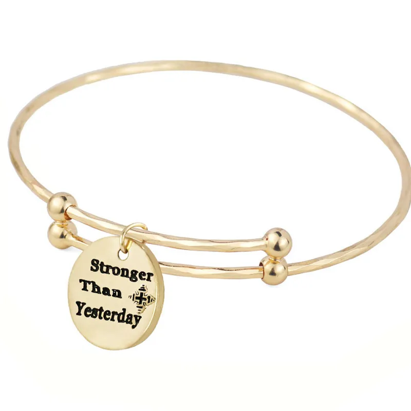 Первоначальный Расширяемый Браслет Золотой Цвет Регулируемый сильнее чем вчера