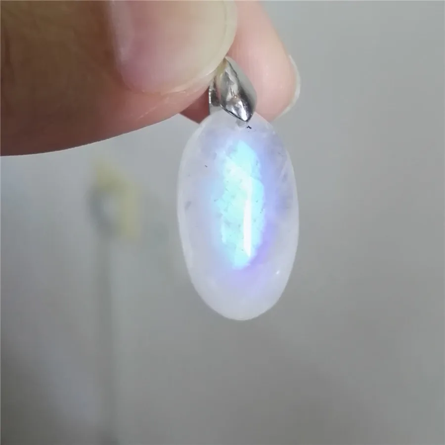 Сильный свет натуральный лунный камень кулон для женщин и мужчин ожерелье