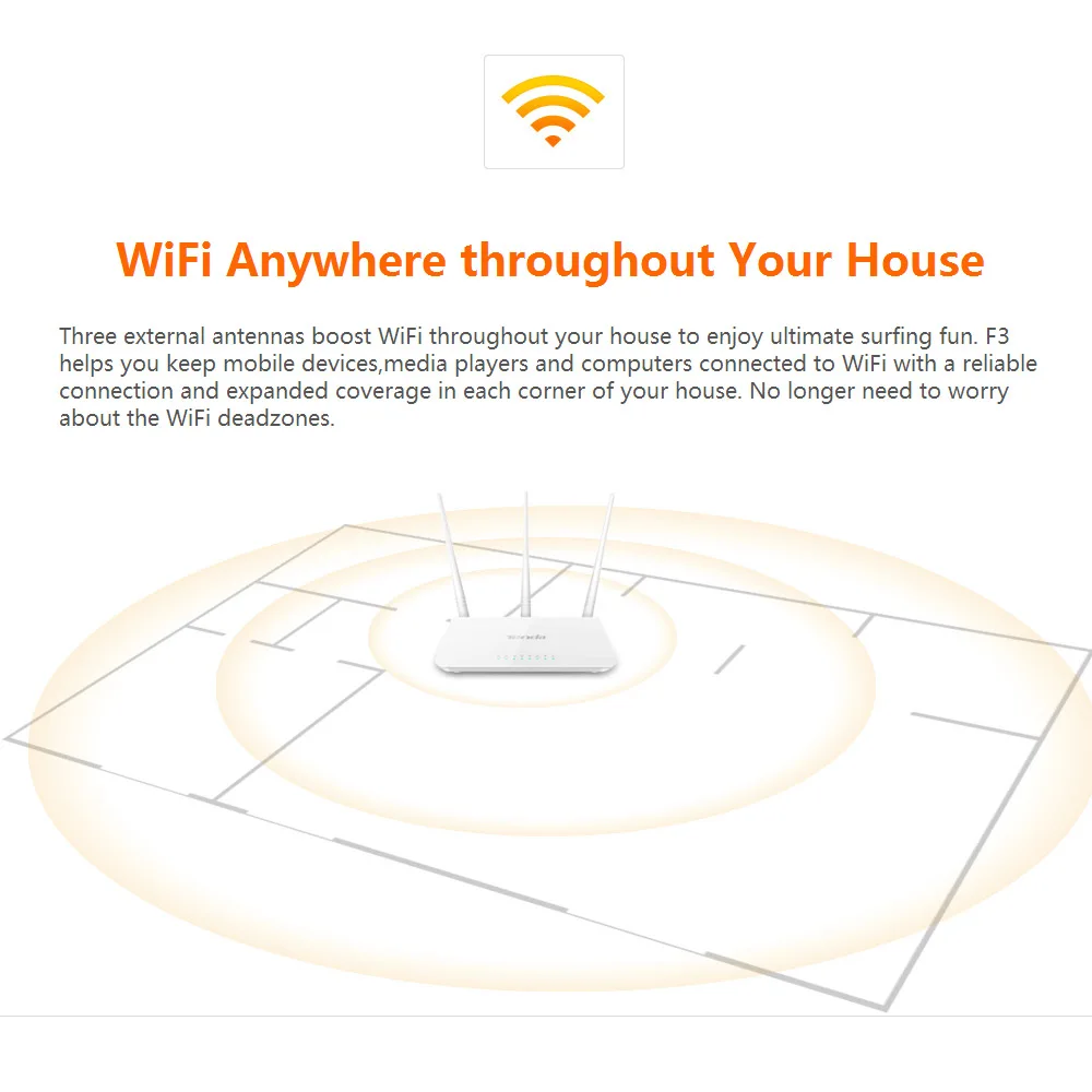 Tenda F3 300 Мбит/с Беспроводной Wi-Fi маршрутизатор wi-Fi ретранслятор для небольшой дом