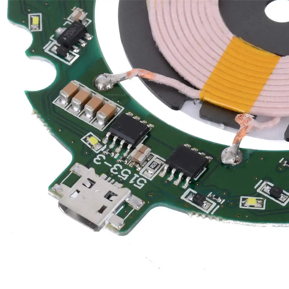 DIY 10 Вт 9 В/2 а Micro USB Qi Быстрое беспроводное зарядное устройство модуль PCBA печатная