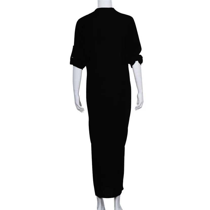 Womail женское сексуальное Повседневное платье с рукавом три четверти и v-образным