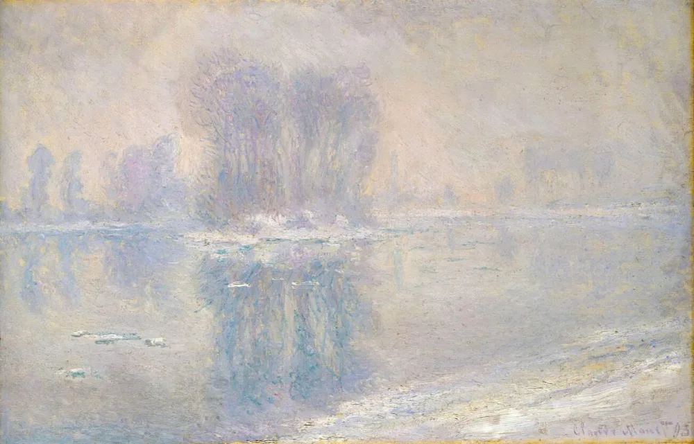 Высокое качество картина маслом холст репродукции лед на Сиене в Bennecourt (1897) от