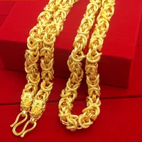 necklace boys mens chain necklace gold filled hip hop heavy thick twisted chunky choker necklace fashion jewelry 24 inches