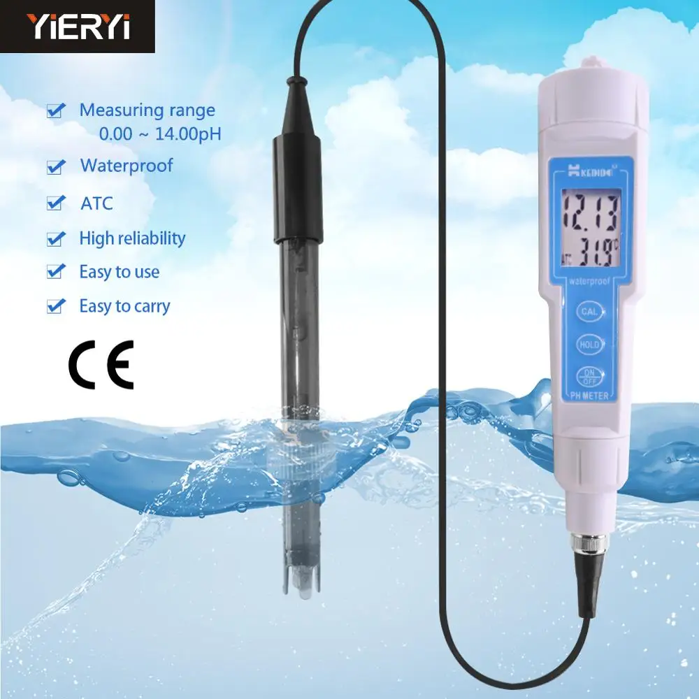 Yieryi CT-6020A High Precision Waterproof LCD Digital PH Meter and Temperature Double Display Aquarium Fish Tank Water | Инструменты