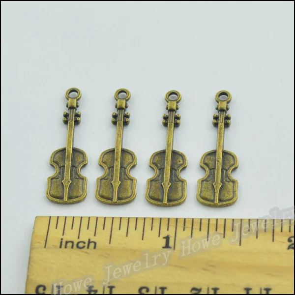 Оптовая продажа 100 шт винтажные подвески Кулон гитара Античная бронзовая