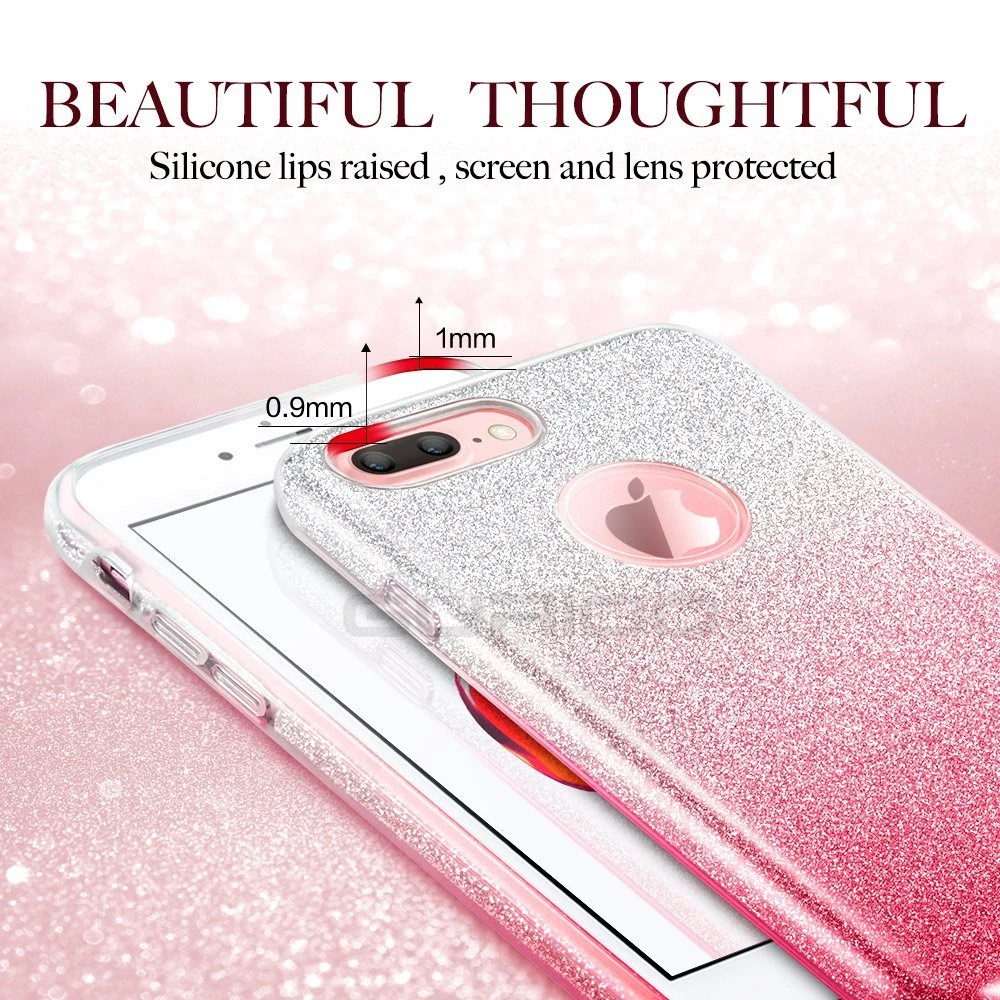 Роскошный 3-слойный чехол GURIOO для iPhone 6 блестящий силиконовый мягкий iPhone6S 7 8 Plus 5S SE