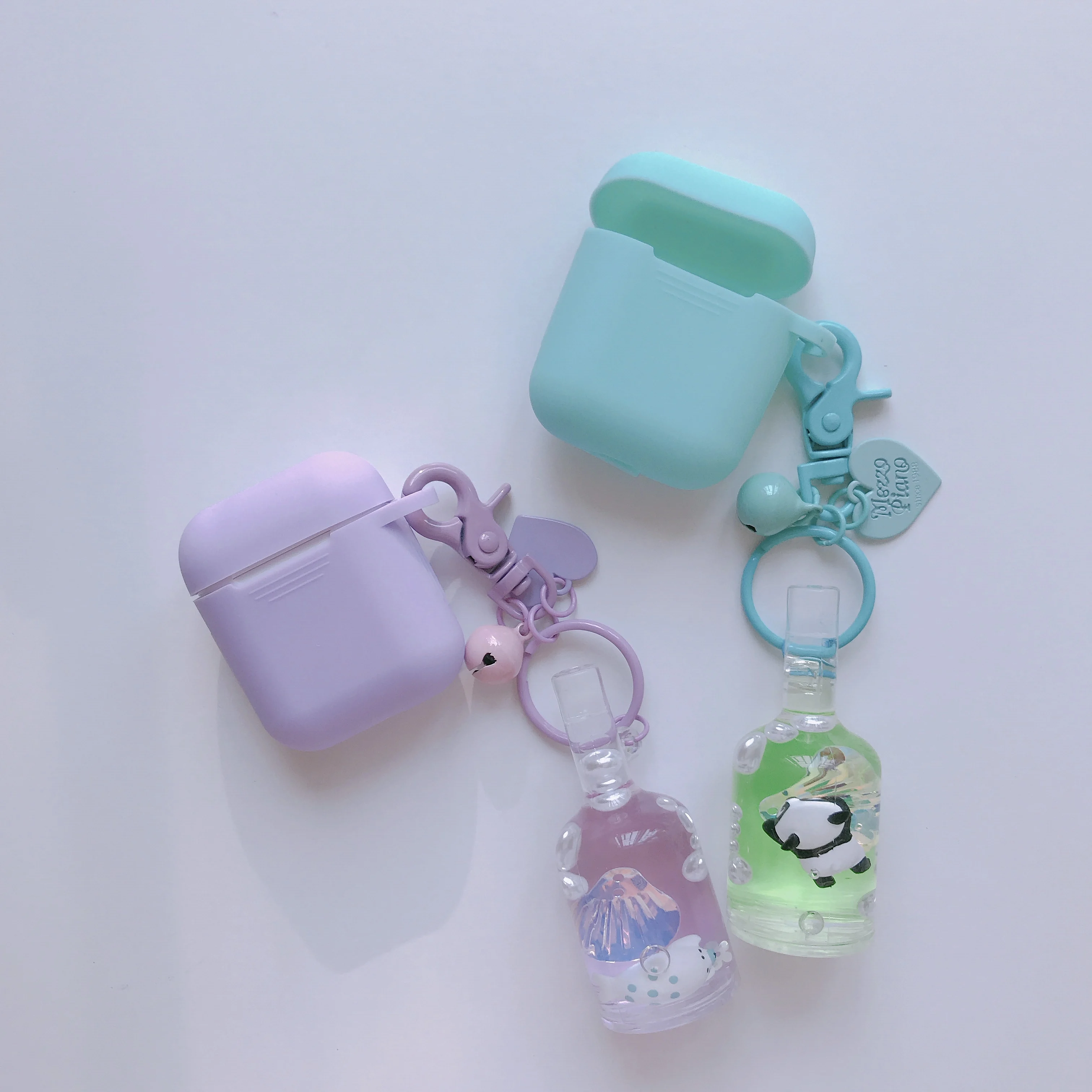 For airpods silicon drifting bottle bag soft shockproof cover with Cute cartoon liquid doll for wireless earphone protect case |
