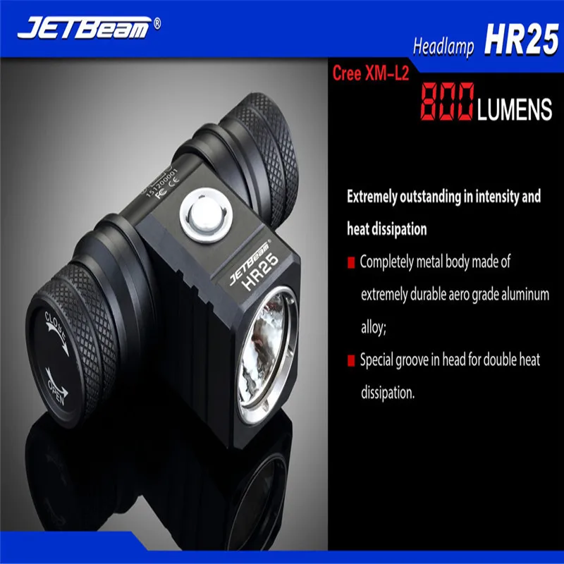Фонарь на велосипедной головке для велосипеда передняя фара JETbeam HR25 XM L2 800 люмен