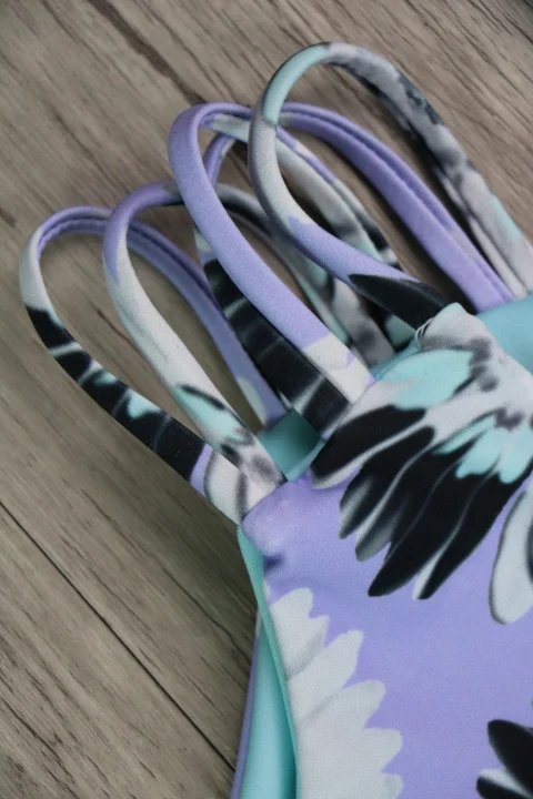 2017 бикини женский купальник с принтом небесно-голубые цветы набор купальный