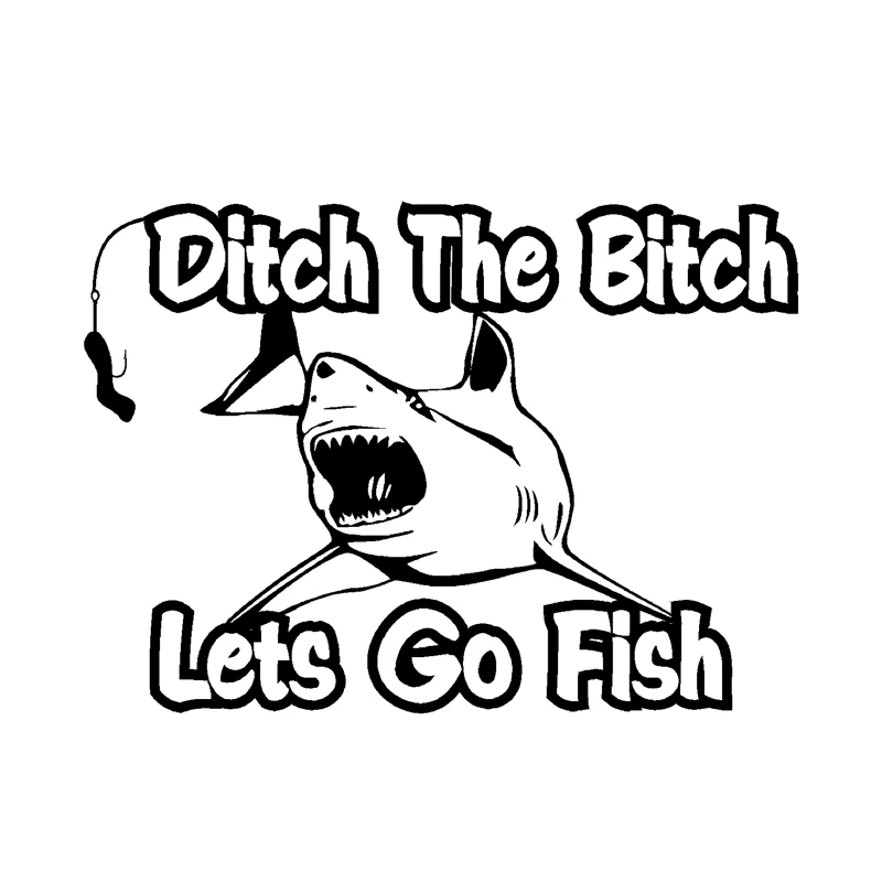 

35cm Ditch The Bitch Lets Go Fish Fashion Car Sticker Vinyl