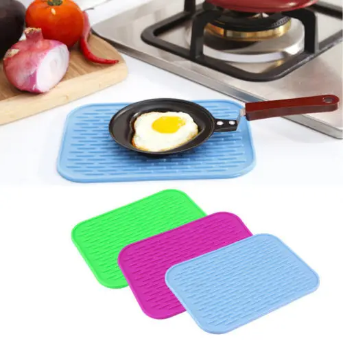 Silicone Rectangular Heat Insulation Mat Placemat Pad Dishes Pot Holder Kitchen | Дом и сад