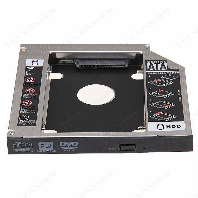Универсальный 12,7 мм HDD Caddy оптический DVD Bay адаптер алюминиевый 2,5 дюймовый SATA HDD SSD жесткий диск Caddy отсек для жесткого диска для ноутбука
