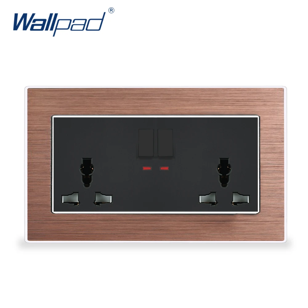 2 банды 6 Pin Универсальная Розетка с переключателями Wallpad роскошный настенный