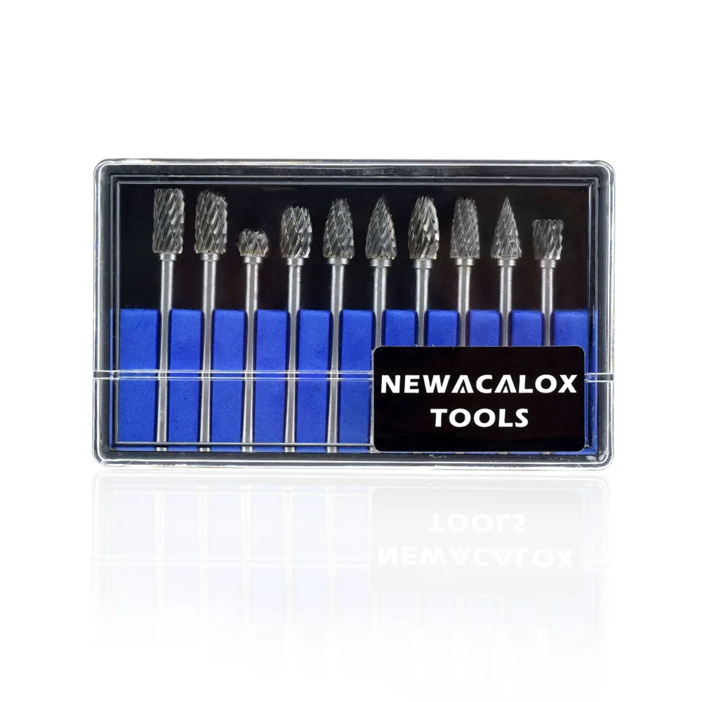 Newacalox 10 шт. Dremel карбида заусенцы Бурильные долото комплект Ротари Burr Micro Бурильные долото S для металла, Деревообработка Вырезка инструмент Стекло diamond