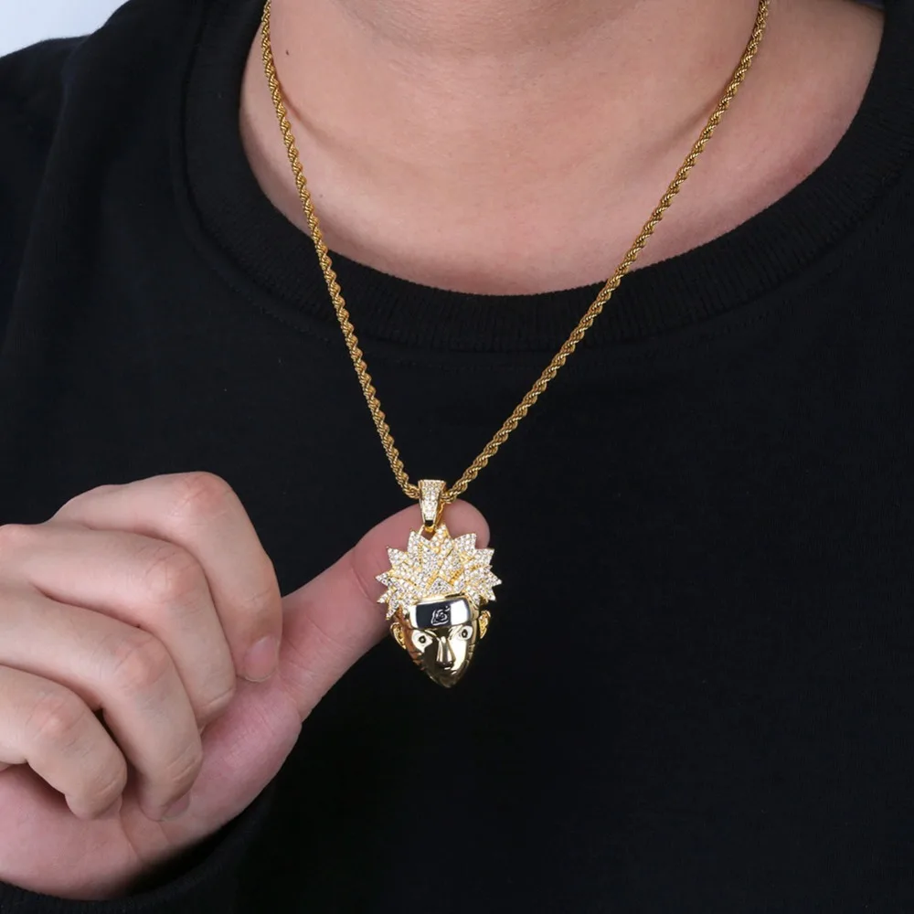 Наруто Узумаки индивидуальное подвесное ожерелье мужское ожерелье c Iced Out CZ цепи хип-хоп/панк золотого цвета Подвески Ювелирные изделия Подарки