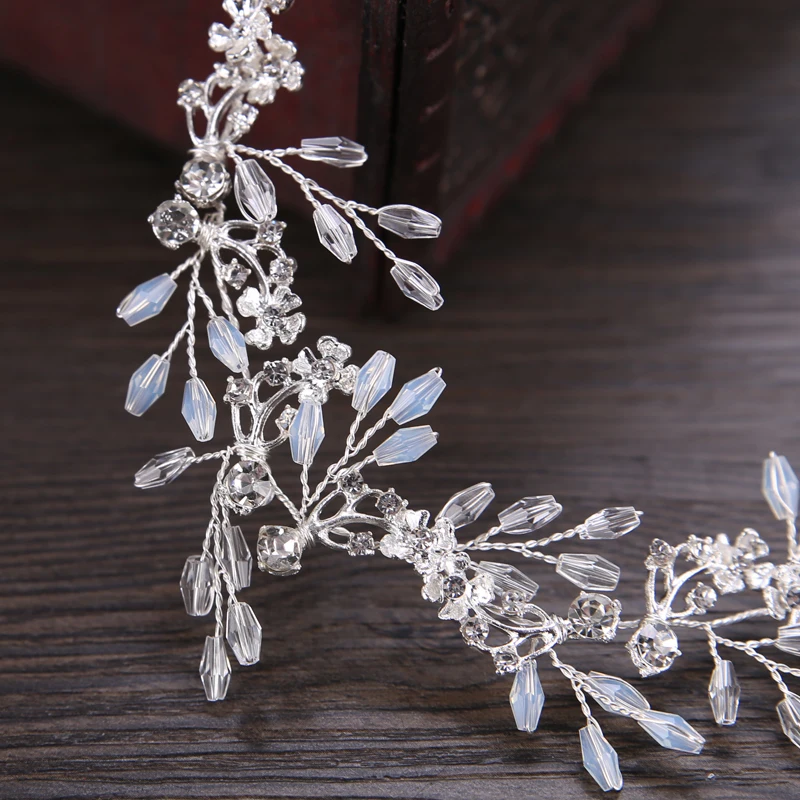 Duolafine Handmade Silver Color Rhinestone Crystal Wedding Headband Hair Accessories Bride tiara Jewelry FD616 | Украшения и