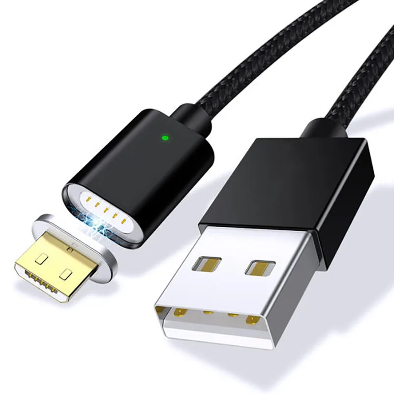 Магнитный кабель Micro USB 2 4 А 1 м нейлоновый для быстрой зарядки и синхронизации