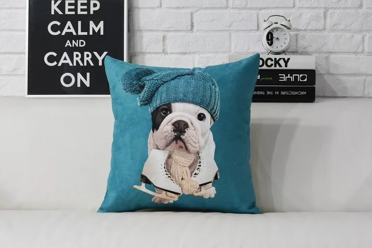 Интересная Спортивная скейт бульдог чехол для подушки милые бархатные колготки