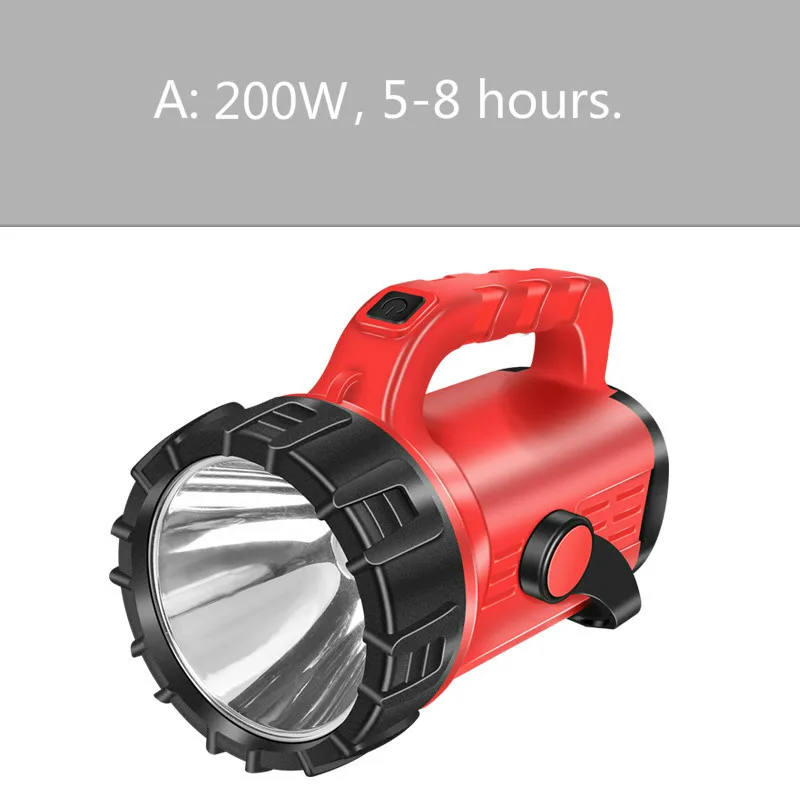 A-200W Мощный фонарик, наружный высокомощный ксеноновый портативный прожектор, заряженный Ультра-Яркий многофункциональный дальность 500 метров - Цвет: A-200W