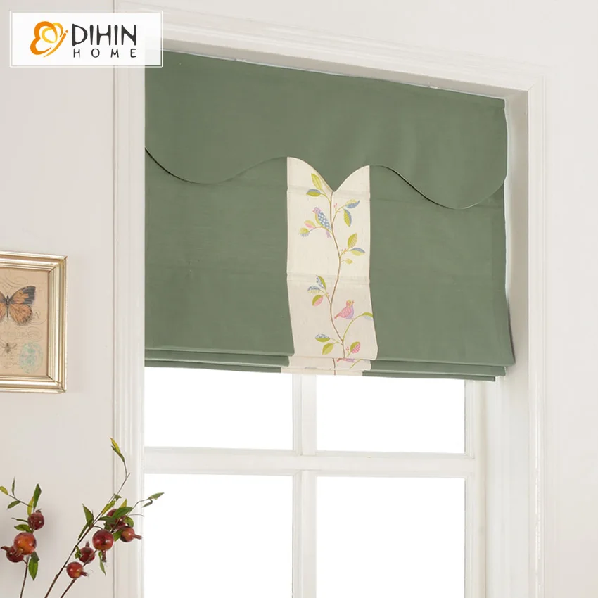 Included Curtains Green valance Cotton/Linen Natural Fabric Room Rollor Blind Roman Shade Blinds For Living | Дом и сад