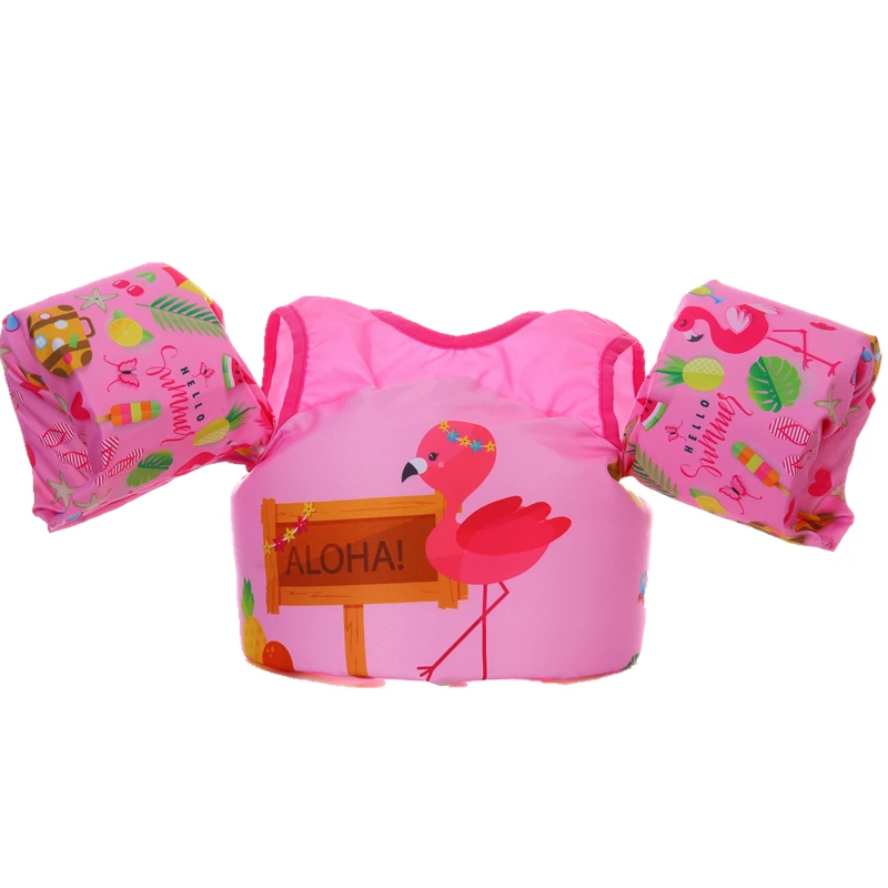 Flamingo Спасательный жилет детская одежда для купания wuit кольца для плавания Лидер продаж детский надувной спасательный жилет Детские аксессуары для бассейна для девочек - Цвет: Flamingo