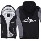 Мужская Повседневная Толстовка Zildjian, толстый флисовый пуловер в стиле хип-хоп, для зимы