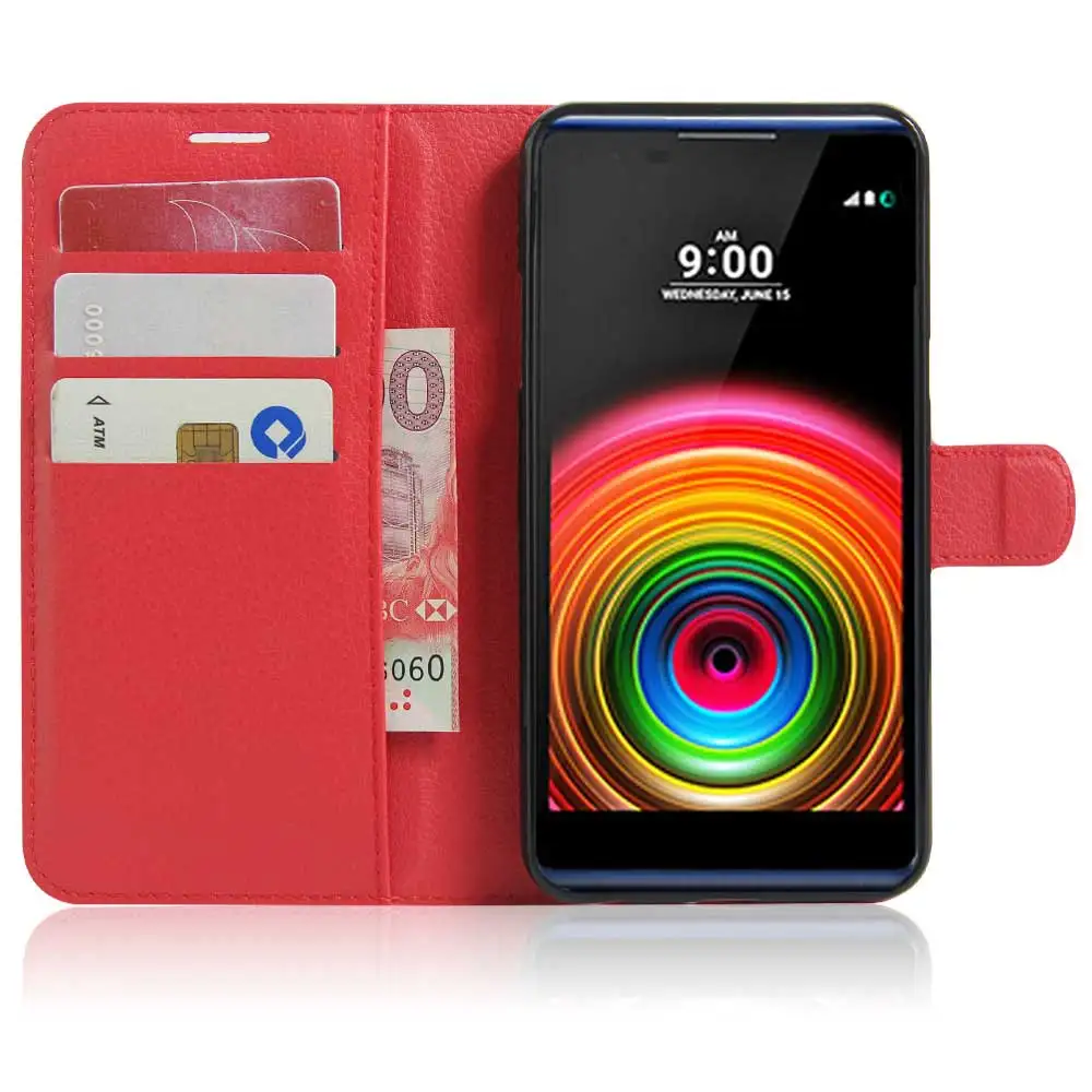 Yinghui Роскошный кожаный чехол для LG X Мощность 5.3 дюймов телефон Чехол подставка
