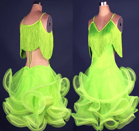 Латинской кисточкой Юбка для танцев новые Дизайн леди этап Samba Румба конкуренции