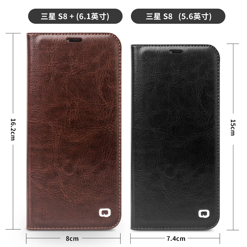 Роскошный флип чехол из натуральной кожи для Sumsang S8 + Plus модный защитный бизнеса с
