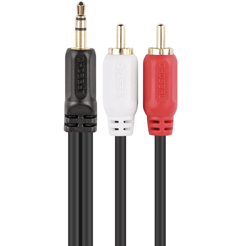Кабель CHOSEAL RCA 2RCA аудиокабель с разъемом 3 5 мм штырь кабель AUX для наушников