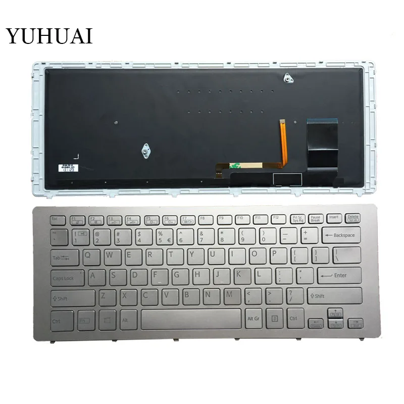 

Клавиатура для ноутбука SONY SVF15N, SVF15N100C SVF15N18SCB SVF15N18SCP SVF15N18SCS, серебристая, английская с подсветкой