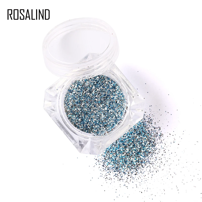 ROSALIND 1 шт. Платиновый блеск для ногтей магический эффект порошки гель лак