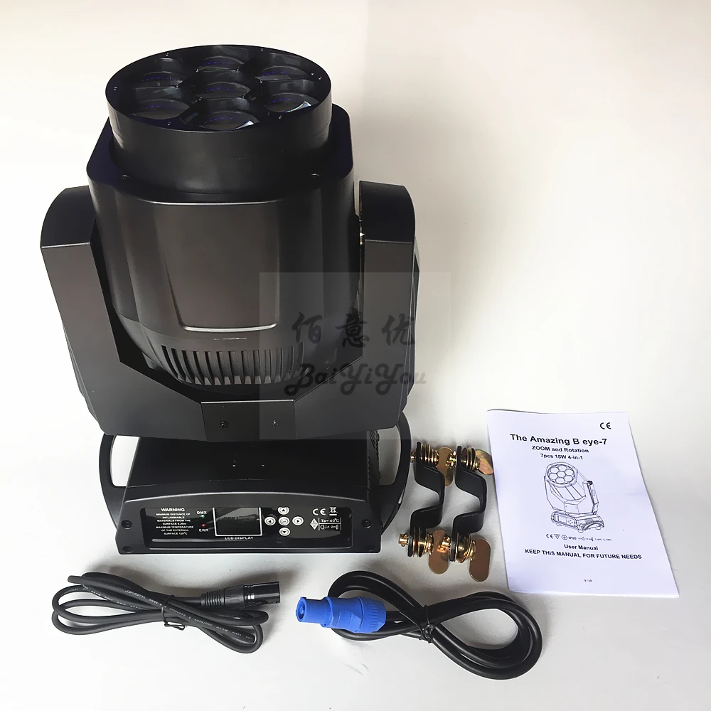 1xmini пчелиный глаз 7x15 Вт RGBW светодиодный 4In1 Moving головной светильник Лира зум DJ DMX