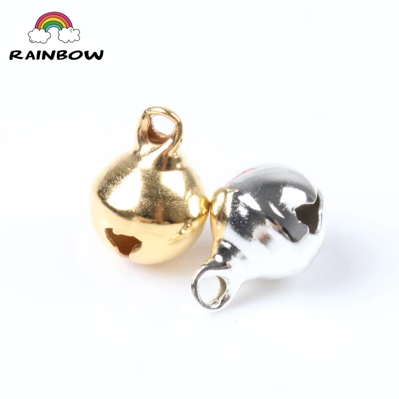 8mm 10pcs Gold Copper Round Loose Beads Jingle Bells Christmas Tree Ornamen Decoration Pendants Party Home Accessories | Украшения и