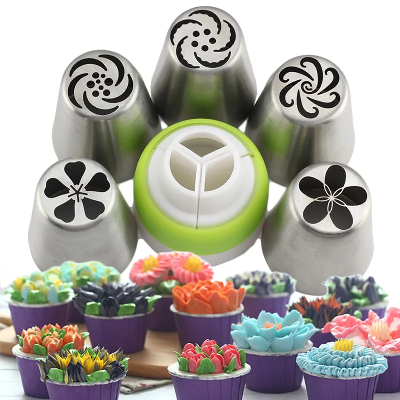 Прямая поставка 6 шт./компл. наконечники для выпечки из нержавеющей стали 1 шт.