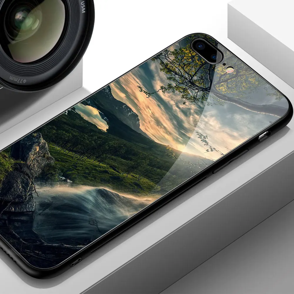 FinderCase XS MAX чехол для закаленное стекло для iPhone Радуга закат Кошка Луна iPhone XR MAX 6 6 S 8 7 plus X