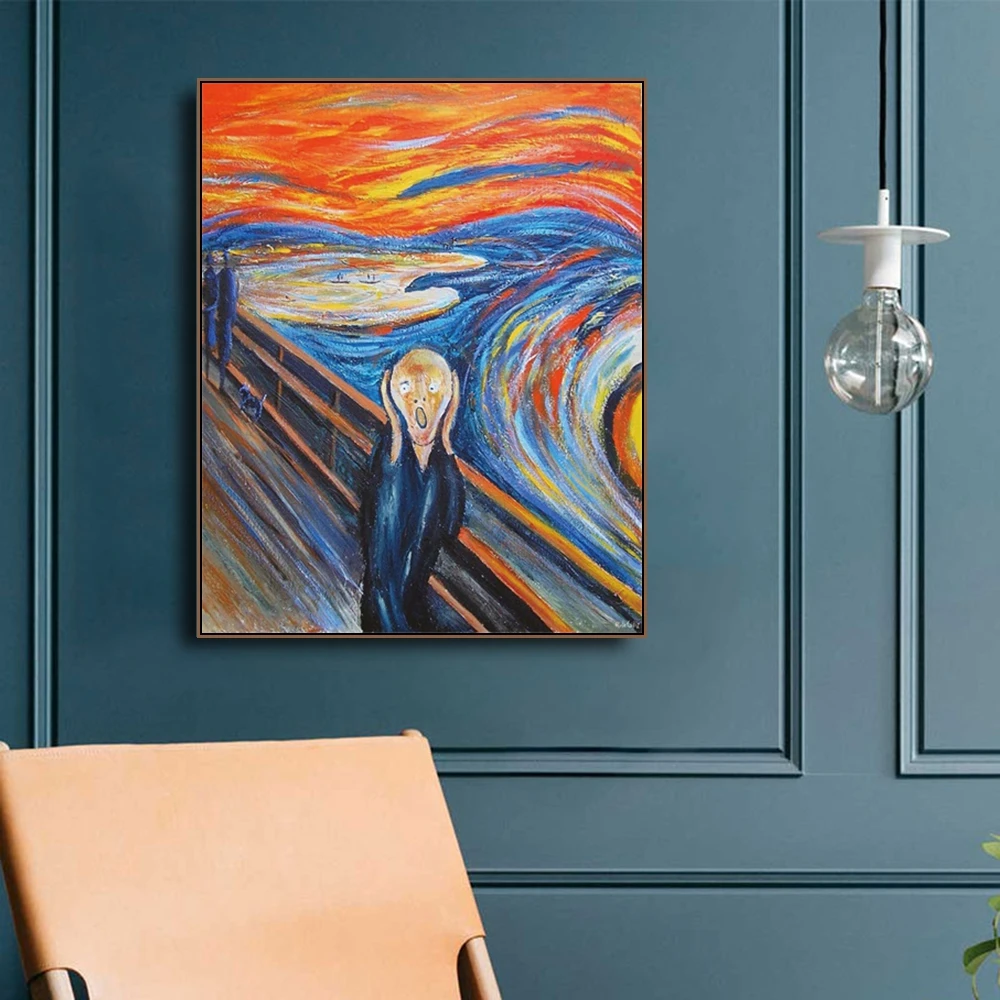 Холсты Edvard Munch для рисования постер с изображением стены современный