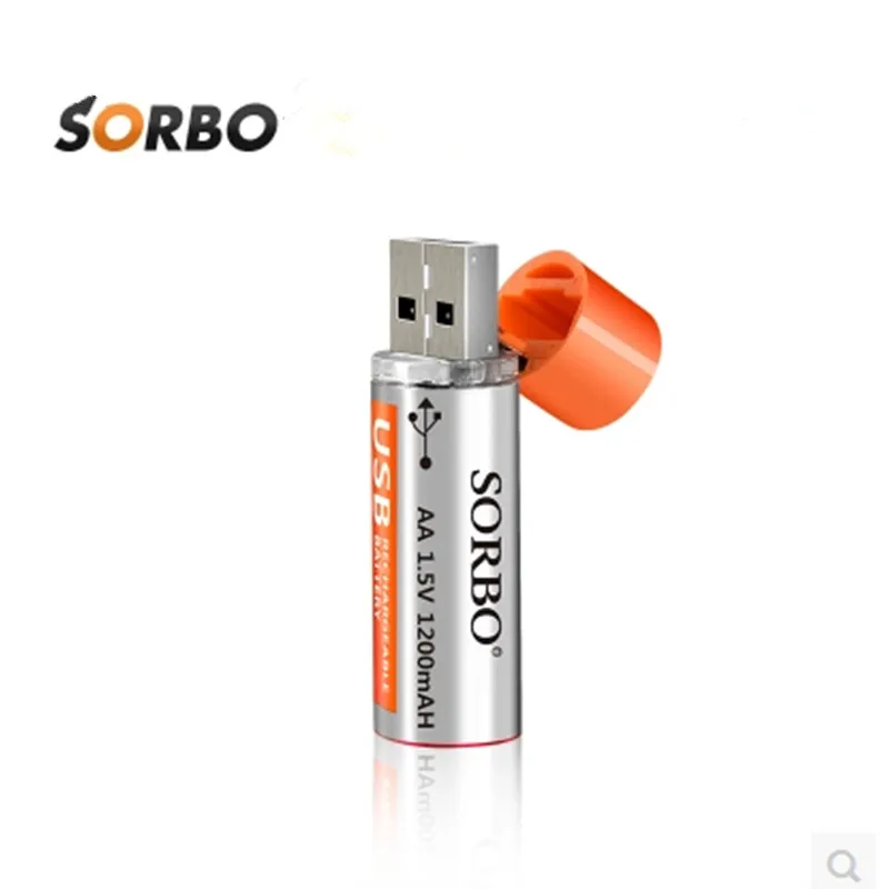 Аккумуляторная литий полимерная батарея SORBO 1 5 В 1200 мАч USB час быстрая зарядка AA|new