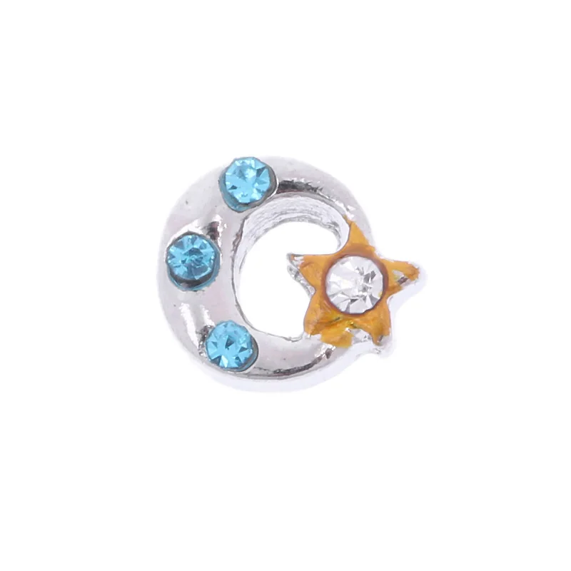 7*8 мм кристально Голубая Луна Звезда плавающие амулеты для стеклянный живой