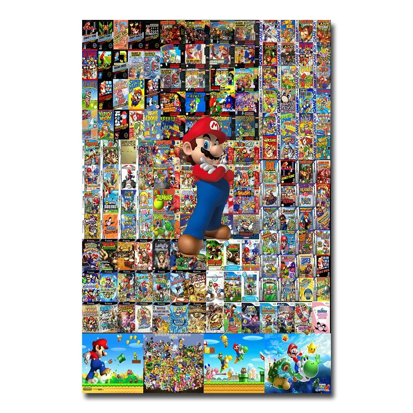 Super Mario Bros Art Silk Fabric Poster Print 13x20 24x36 inch Vedio Game Pictures for Living Room Wall Decoration 006 | Дом и сад