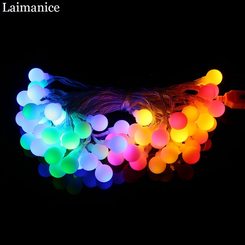 Светодиодная гирлянда с шарами 10 м 60 светодиодов 5 В питание от USB|fairy lights|string lightsled