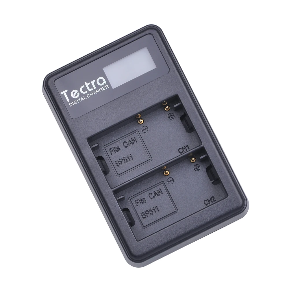 Tectra высокое качество BP-511 BP-511A BP 511 LCD USB двойное зарядное устройство для Canon G6 G5 G3 G2 G1