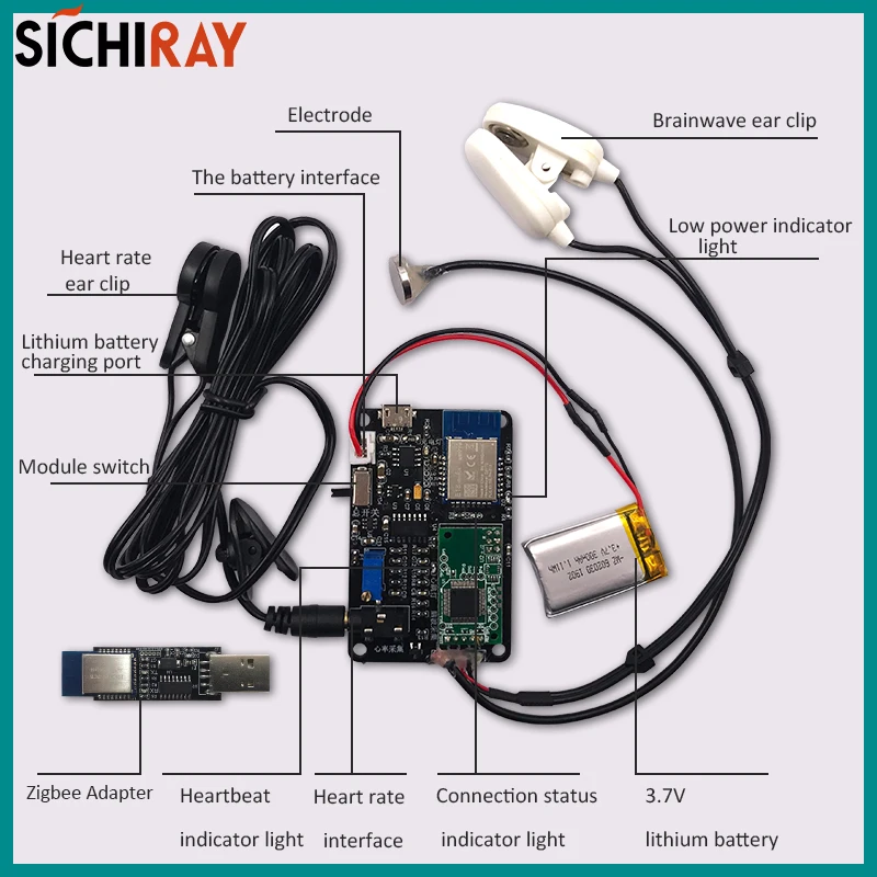 Датчик Brainwave EEG TGAM технология монитор сердечного ритма модуль Zigbee Беспроводная