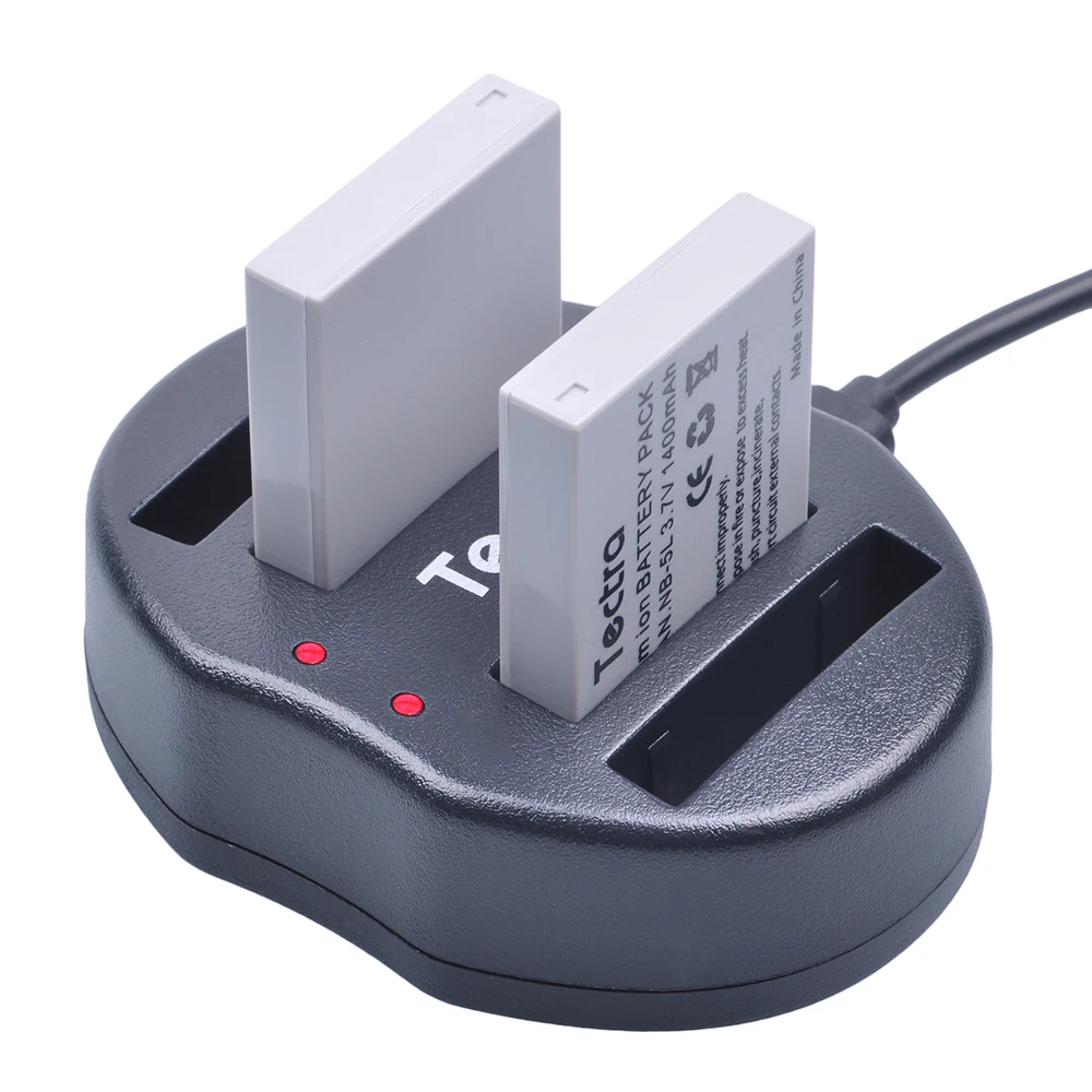 Tectra 3PCS NB-5L NB5L литий-ионный аккумулятор + USB двойное зарядное устройство для Canon