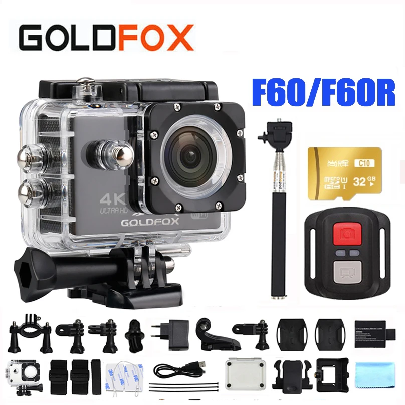 Goldfox F60 F60R Экшн камера 4K 1080P 60FPS Sport DV 30M Go Водонепроницаемая профессиональная