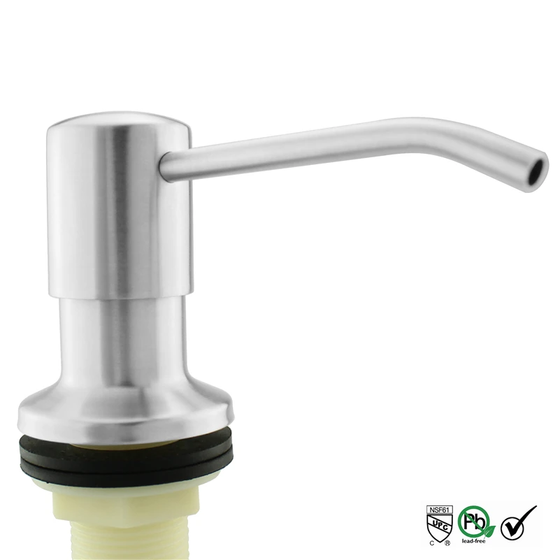 

Build In 304 Stainless Steel Brushed Kitchen Sink Liquid Soap Dispenser 17 OZ Bottle